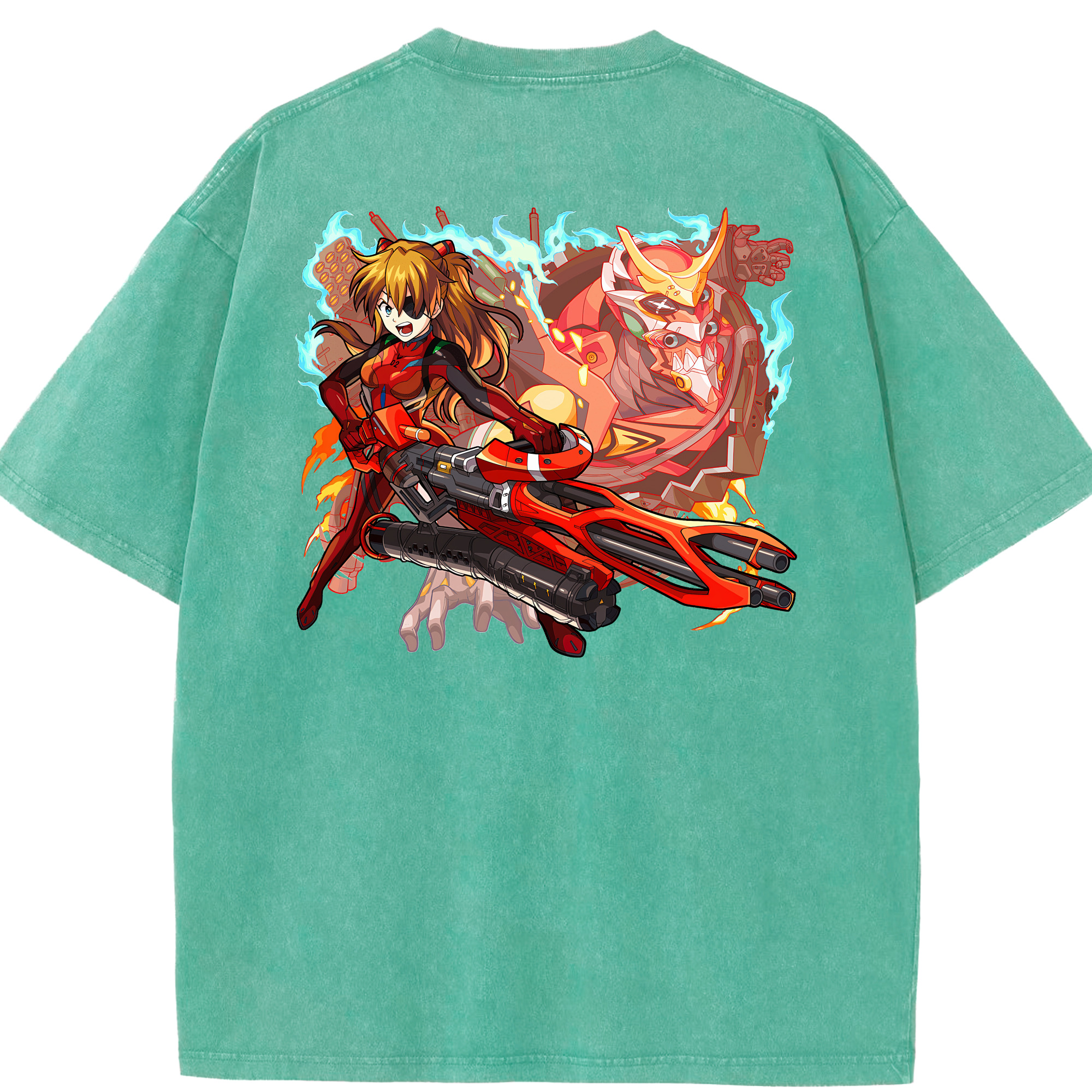 （画像用） EVA 新世紀エヴァンゲリオン 綿100% ヴィンテージ風 半袖Tシャツ（背面プリント）
